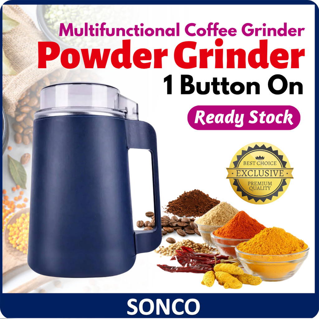 Mini Stainless Steel Blender Mill Grinder SuperFine Powder Machine for Coffee Bean, Nuts, Spices/Mesin Pengisar Serbuk