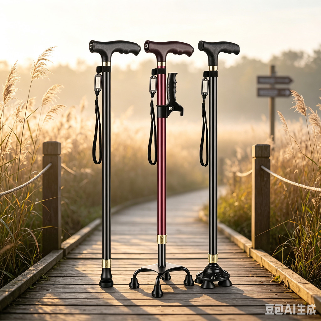 Elderly Crutches Shock-resistant Crutches Big Four-legged Cane、---*****&---、walking aid、walking cane、tongkat orang tua、tongkat lipat、 4 kaki、Foldable walking stick for elderly、tongkat kaki 4、拐杖椅子