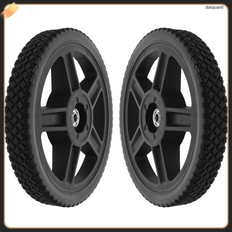 🖼️ 2Bhg Roda PVC Hitam Mesin Potong Rumput Ganti Kalis Bocor