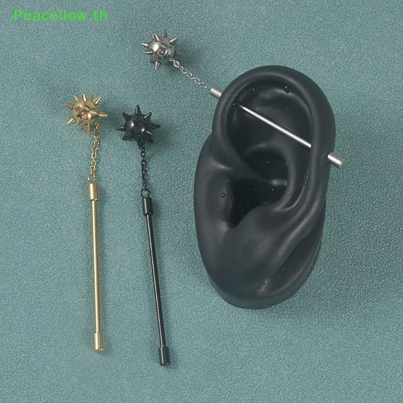 Peacellow Sustainable Surgical Steel Hammer Drop Earrings Unique Dangle Jewelry for Eco Conscious Women Daily Wear TH