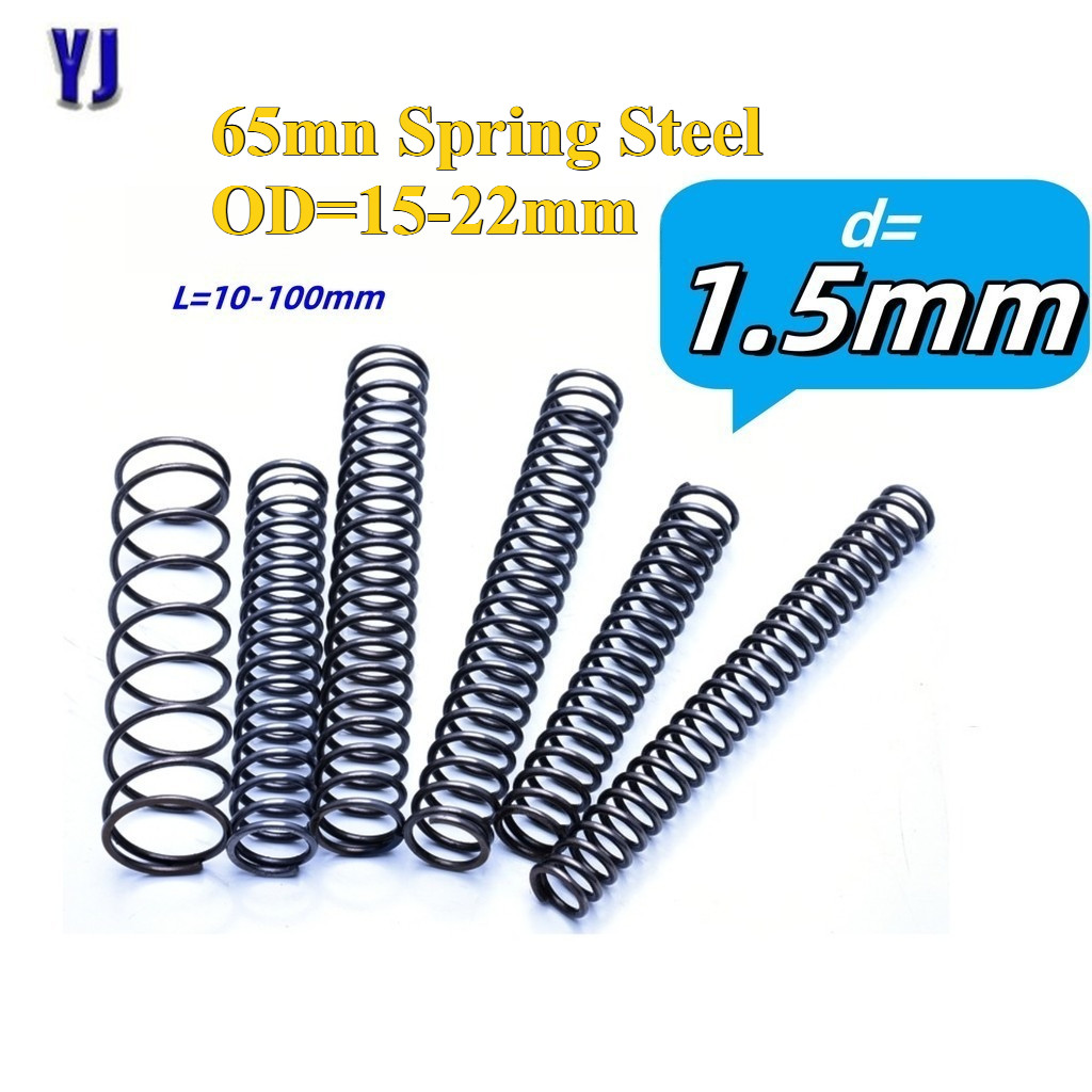 Malaysia 65Mn Spring Steel Compression Coil Spring, OD 15 - 22mm, Wire Diameter 1.5mm, Length 10 - 100mm, Heavy Duty For Industrial Machinery (WDY-XDT-MY)