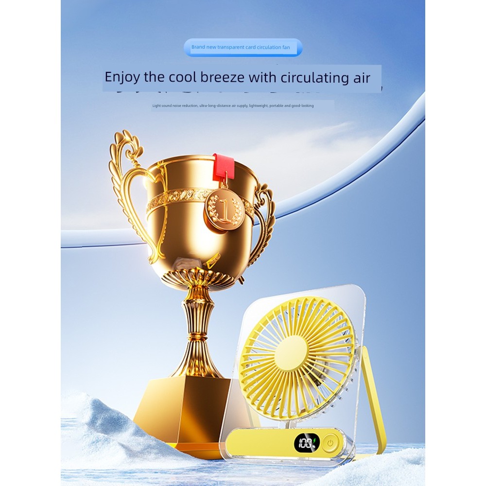 mini kipas aircond usb kipas mini kipas bateri tahan lama 2026 New Style Transparent Desktop Small Fan Ultra-Silent Mini Portable Work Position Office Desk High Wind Portable Handheld usb Charging Fan Small Student Dormitory Bed Electric Fan