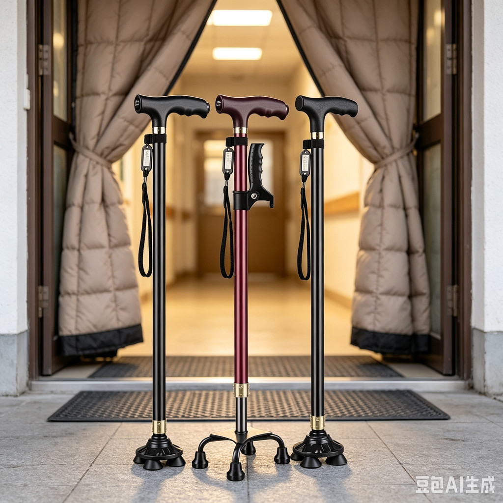 Elderly Crutches Shock-resistant Crutches Big Four-legged Cane、walking aid、walking cane、tongkat orang tua、tongkat lipat、 4 kaki、Foldable walking stick for elderly、tongkat kaki 4、拐杖椅子