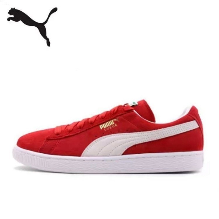 【PUMA Officiаl】PUMA Suede Unisex Low Cut Red White Sneakers