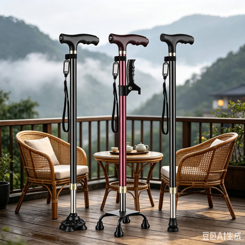 Elderly Crutches Shock-resistant Crutches Big Four-legged Cane、-*&***&&--&---&**--&&*--*&-***&-&&-*、walking aid、walking cane、tongkat orang tua、tongkat lipat、 4 kaki、Foldable walking stick for elderly、tongkat kaki 4、拐杖椅子