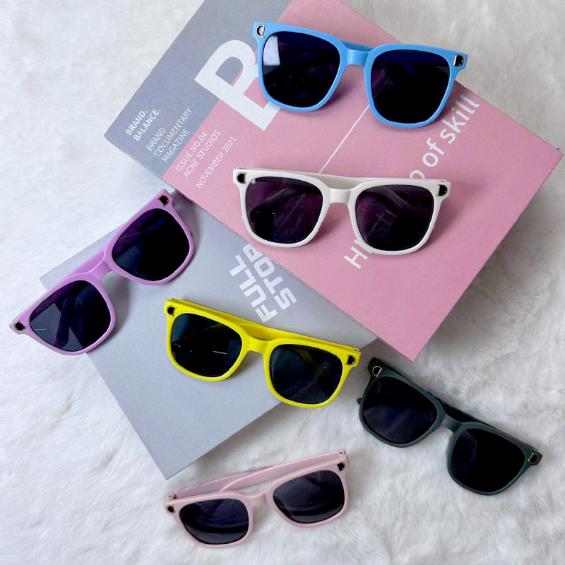 Vintage Square Sunglasses Kids UV Protection Outdoor Eyewear Shades Cermin Mata Hitam Budak 儿童太阳镜