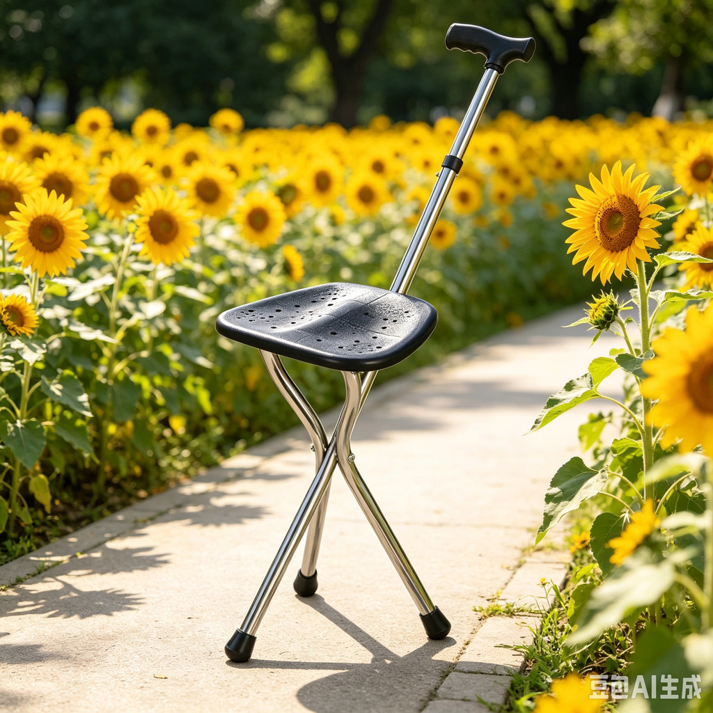 Walking Cane Stool Elderly Anti-Slip Folding Walking Cane Chair * -- * - ***** & - ** & **** & - &、walking aid、tongkat orang tua、tongkat lipat、tongkat 4 kaki、Foldable stick for elderly、 kaki 4、拐杖椅子