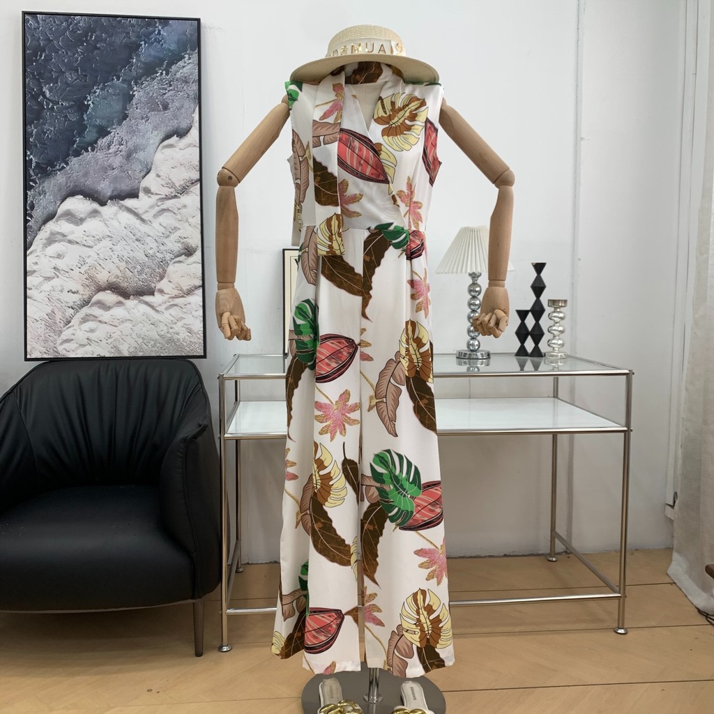 Summer Fashionable Printed Narrow Waist Slimming Jump