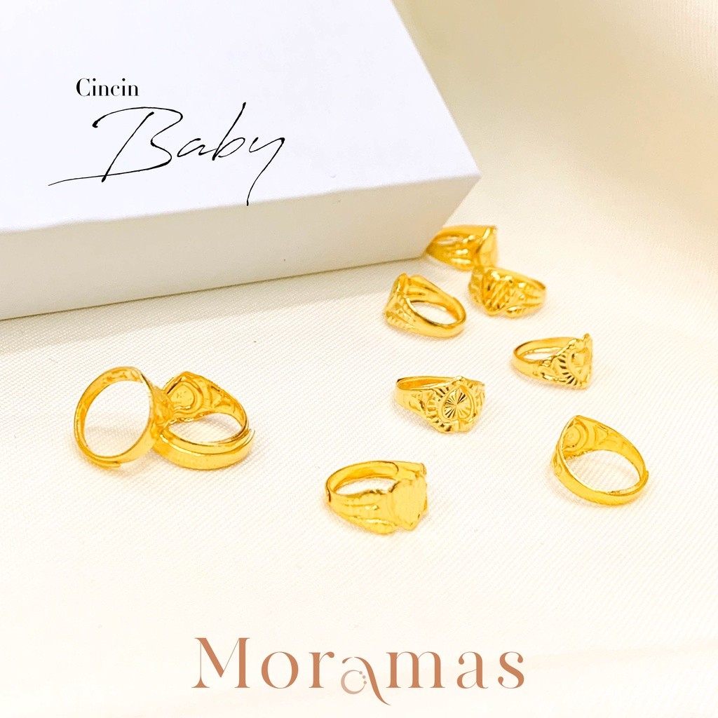 FA6 Moramas ADJUSTABLE BABY Ring 916 Gold/ Cincin BAYI ADJUSTABLE Emas 916/ Baby Ring 916 Gold (Budget/ Bajet)