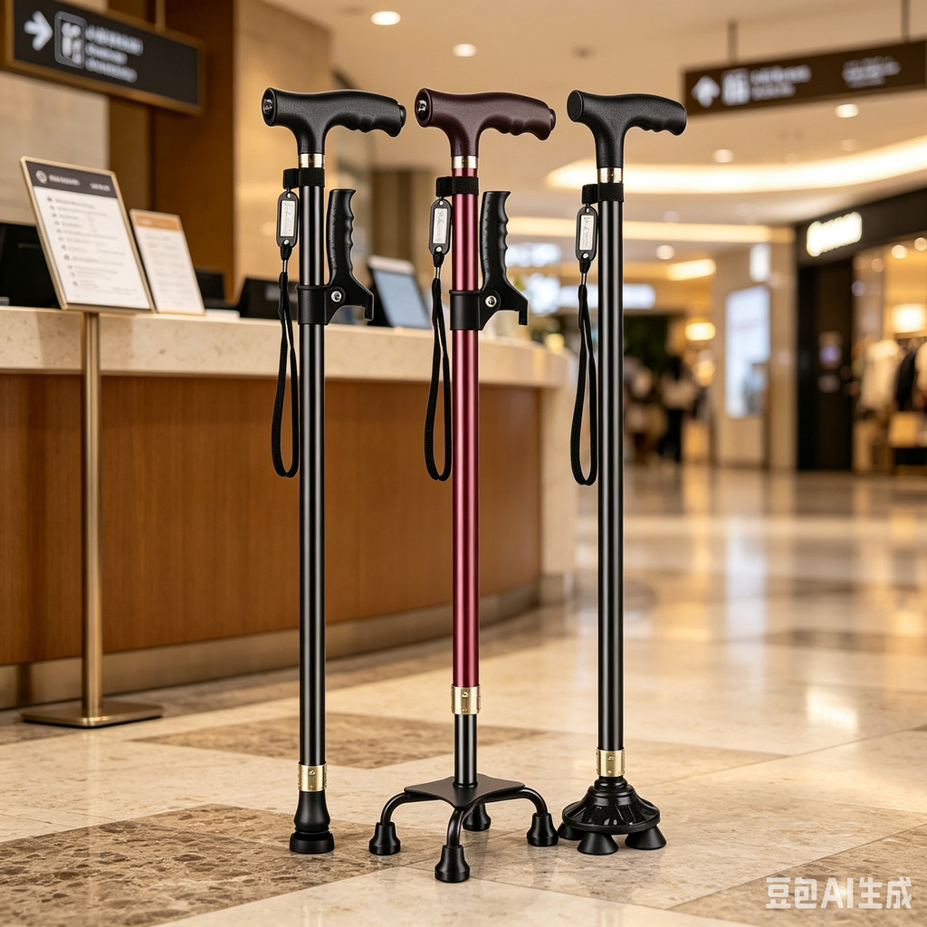 Elderly Crutches Shock-resistant Crutches Big Four-legged Cane、walking aid、walking cane、tongkat orang tua、tongkat lipat、 4 kaki、Foldable walking stick for elderly、tongkat kaki 4、拐杖椅子