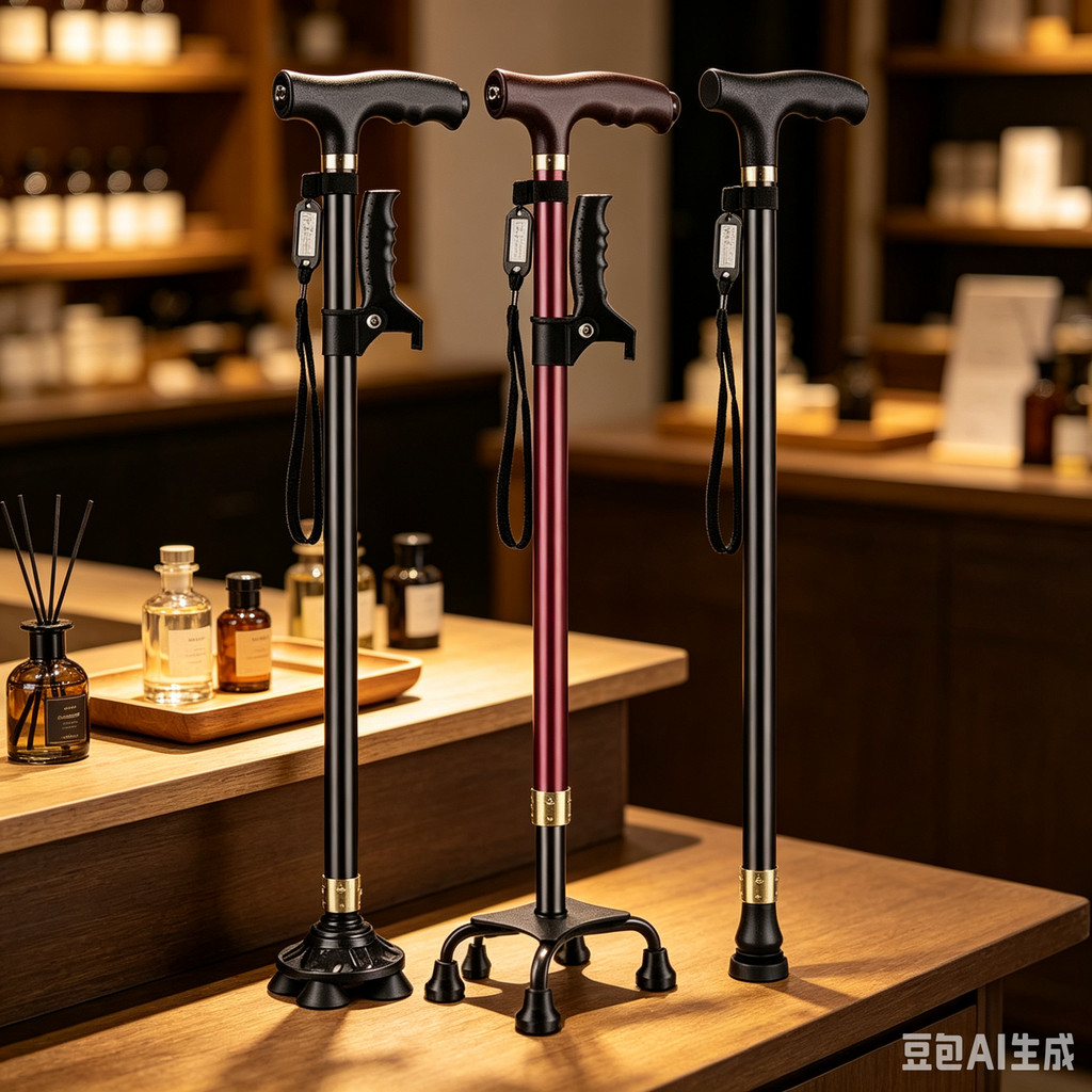 Elderly Crutches Shock-resistant Crutches Big Four-legged Cane、walking aid、walking cane、tongkat orang tua、tongkat lipat、 4 kaki、Foldable walking stick for elderly、tongkat kaki 4、拐杖椅子