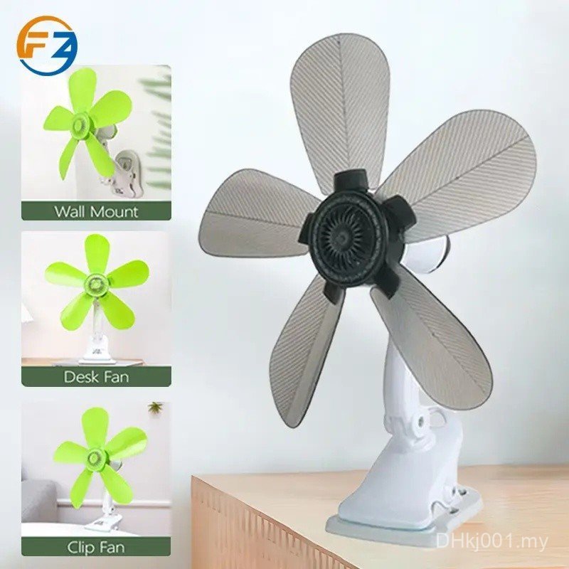 [READY] 5 Blades Fan Silent WallMounted Bed Electric Mini Clip Fan 5Blade Clip Fan kipas Klip Leaf FanHanging Hawker Fan Kindergarten FanDIY Fans Electronic kipas angin kuromismallfan kipas  5