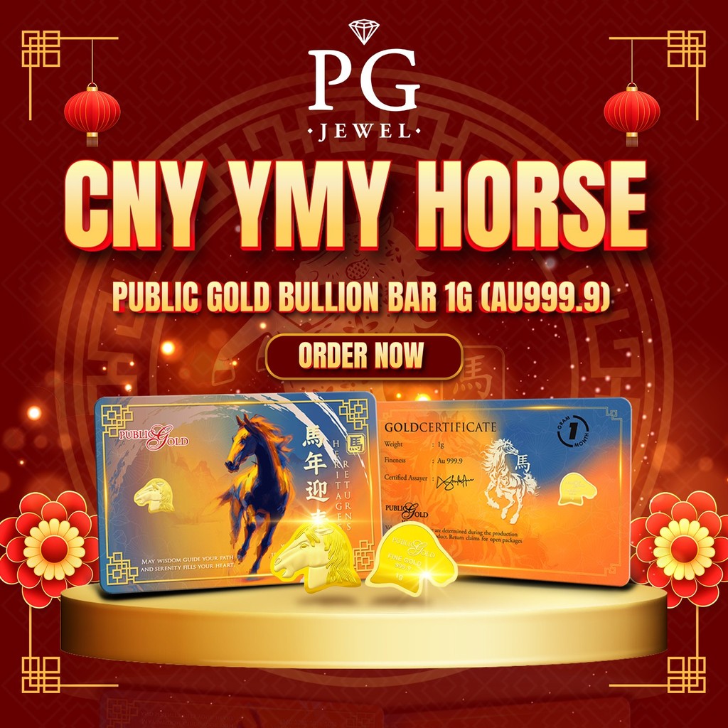 [NEW LAUNCH] Public Gold Bullion Bar 1g (Au 999.9) - CNY Yuanmingyuan Horse 2026 PP0001LT