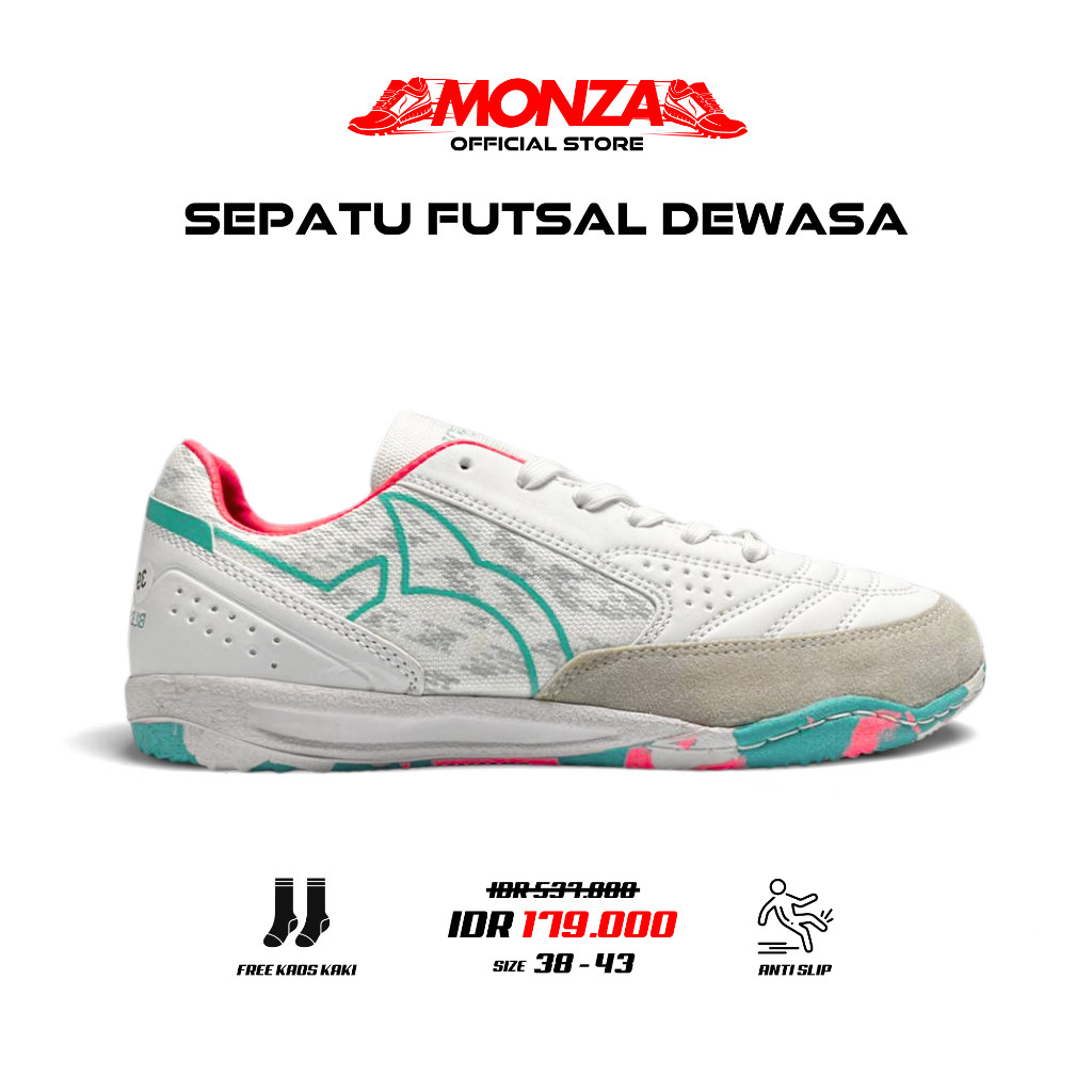 Breathable Training COMPLETE PACKAGE Ortuseight Jogosala Vanquish Futsal Shoes Light Grey/Ultra/Teal Adult Size 38-43... - Image 5