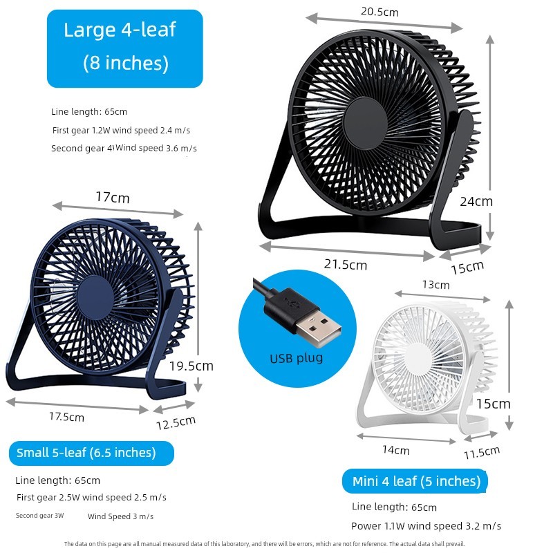 kipas usb kereta mini kipas aircond kipas mini bateri tahan lama Strong Wind USB Electric Fan Brushless Motor Desktop Desk Large Air Volume Cooling Student Dormitory Mini Small 20cm