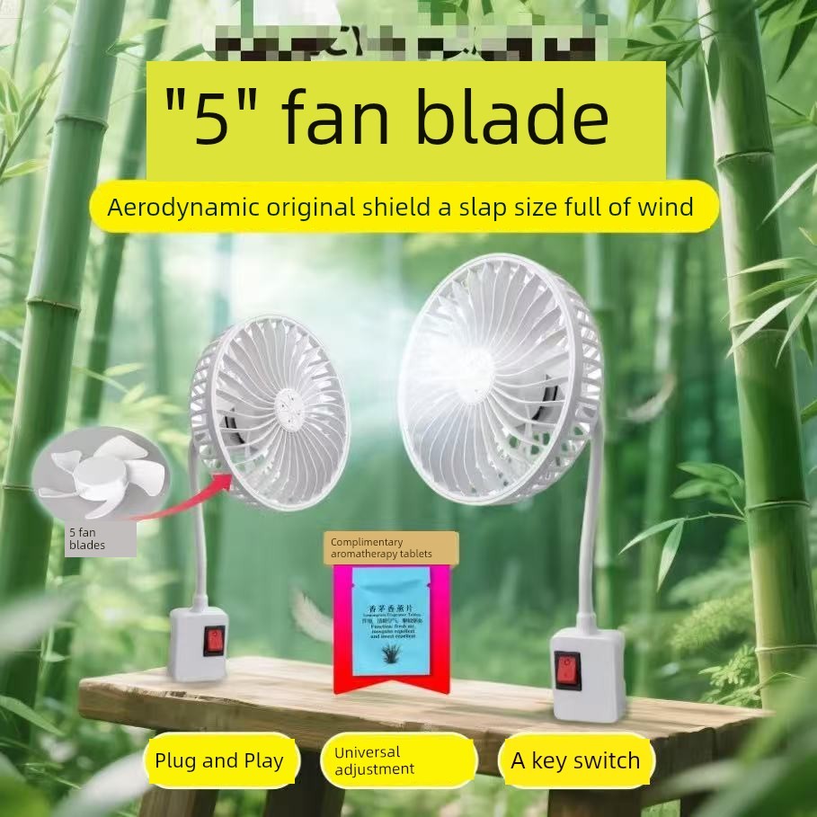 mini kipas kipas usb kereta kipas mini bateri tahan lama [5 Blade Small Fan] Newly Upgraded Three-Plug Small Fan Aromatherapy Protective Cover Removable Washable Socket Small Fan