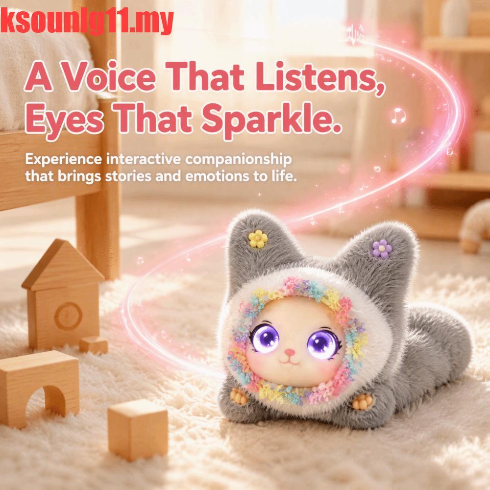 KSOUNLG11 AI Cat Plush Toy, AI Continuous Dialogue Intelligent Voice Communication AI Cat Spirit Pendant, Winking Interaction Personal Companion AI Companion Doll KeyChain