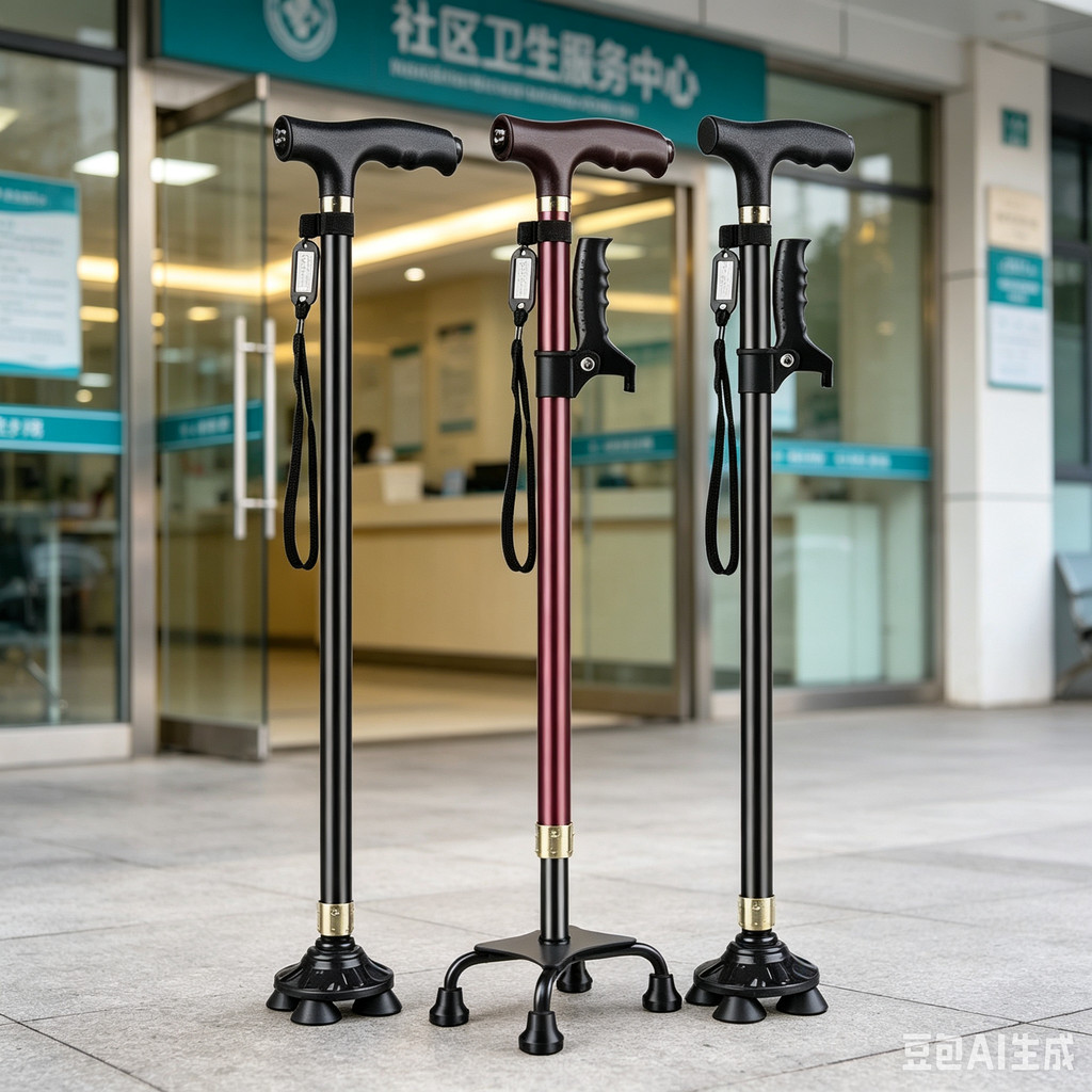 Elderly Crutches Shock-resistant Crutches Big Four-legged Cane、walking aid、walking cane、tongkat orang tua、tongkat lipat、 4 kaki、Foldable walking stick for elderly、tongkat kaki 4、拐杖椅子