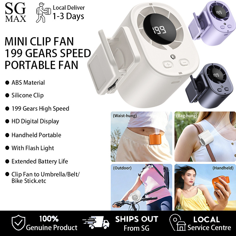 2026 199 Gears Kipas Klip Berkelajuan Tinggi Dengan Lampu Kipas Mini Mudah Alih Angin Kuat Digunakan untuk Perjalanan Luar & Kipas Payung