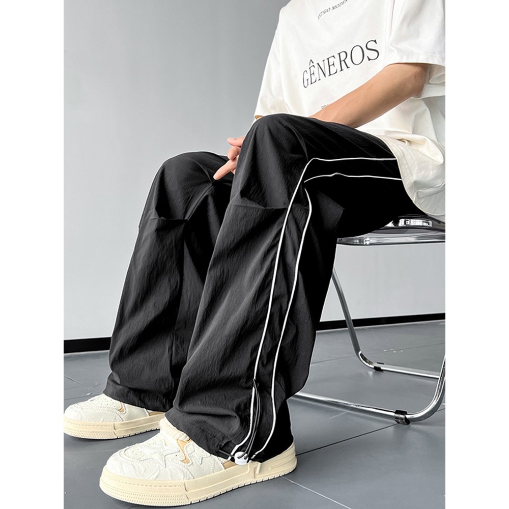 【READY STOCK】ProMan seluar slack lelaki Men Casual Oversize Multi Pocket Retro Black Trousers Loose Sports baggy pants