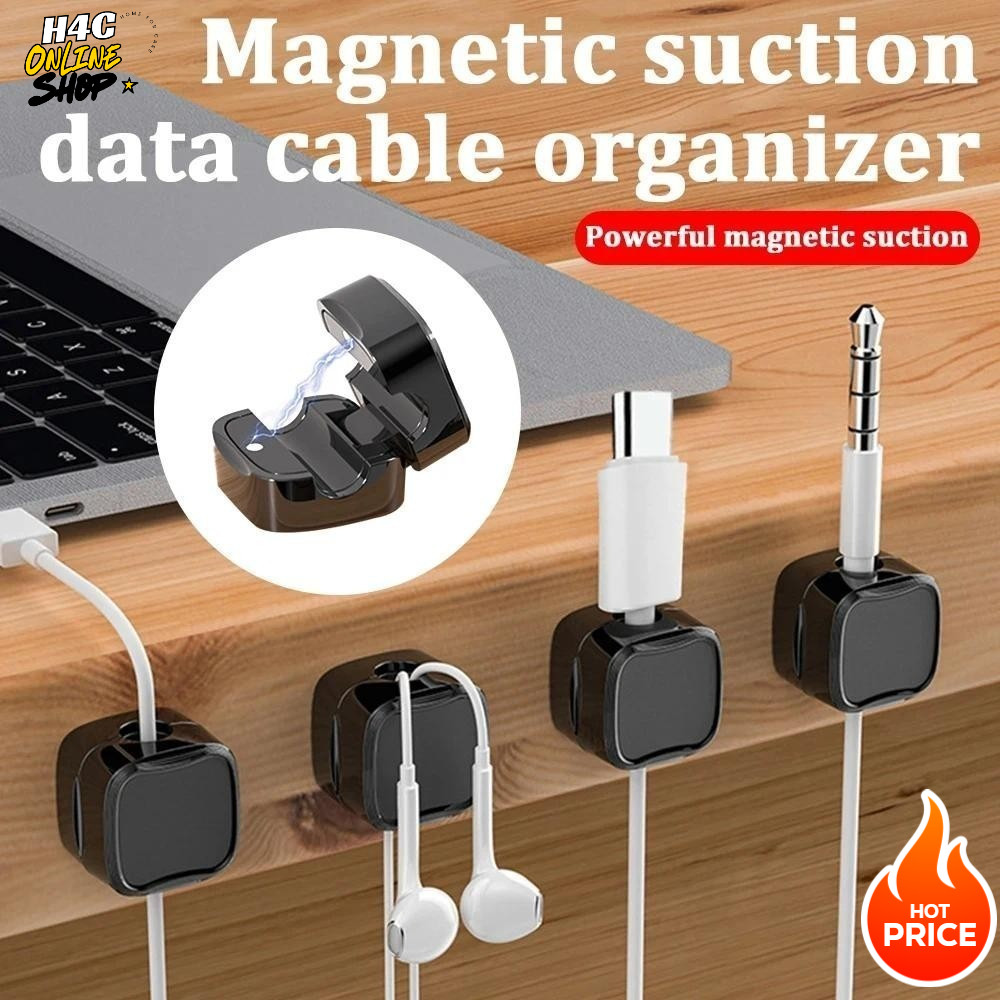 Magnetic Clip Cable Smooth Adjustable Cord Clip Under Desk Cable Management Cord Holder Cable Organizer Stand Klip Kabel
