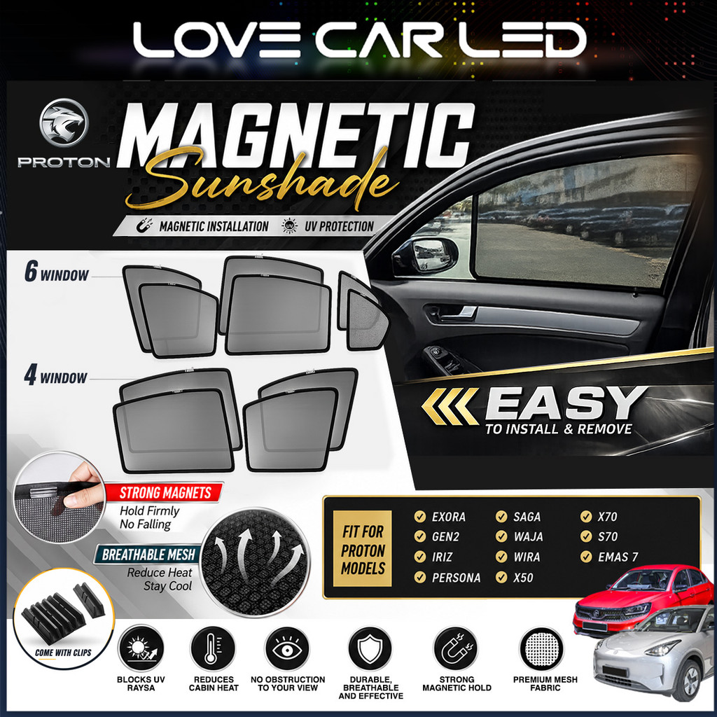 ***Proton*** Magnetic Sunshade SAGA BLM/FLX/FL PERSONA OLD PERSONA 16-24 EXORA GEN2 WIRA X50 X70 S70WITH CLIP