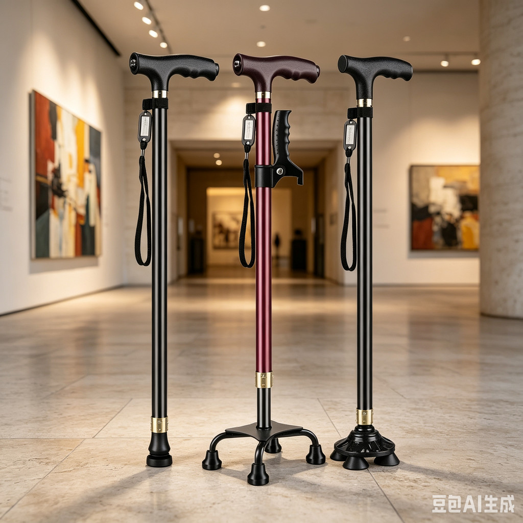 Elderly Crutches Shock-resistant Crutches Big Four-legged Cane、walking aid、walking cane、tongkat orang tua、tongkat lipat、tongkat 4 kaki、Foldable walking stick for elderly、 kaki 4、拐杖椅子