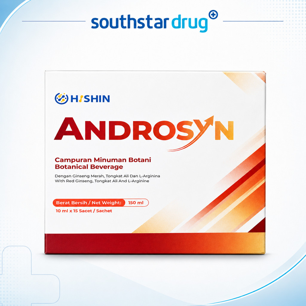 [Southstar Drug]HISHIN Androsyn 帝龙王 Men's Wellness Nutrition Drink Botanical Beverage Tongkat Ali Red Ginseng L-Arginine 10ml x 15 Sachets