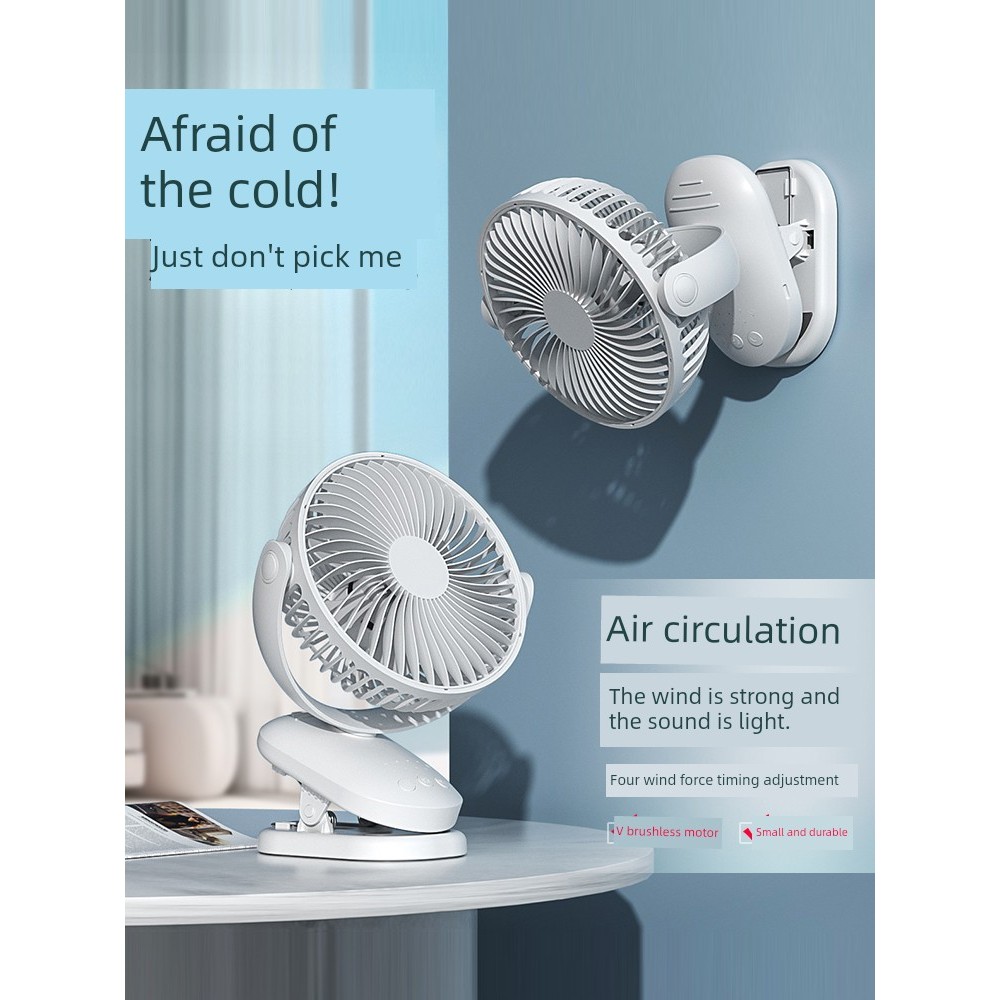 mini kipas kipas usb kereta kipas mini bateri tahan lama Bliss Bird 2026 New Style Automatic Shaking Head Portable Clip Fan usb Small Desktop Office Small Charging Electric Fan Student Dormitory High Wind Car Fan