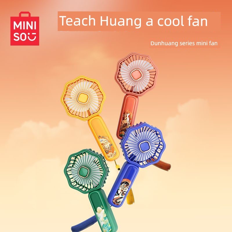 mini kipas aircond usb kipas mini kipas bateri tahan lama miniso Office Desk Genuine Handheld Fan