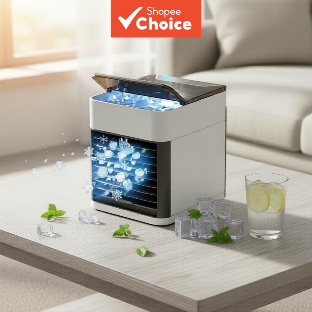  Portable mini desk with USB tower fan, cold air conditioner, water mist space rapid cooler  Kipas meja mini mudah alih dengan menara kipas USB, penghawa dingin udara sejuk, penyejuk ruang kabus air