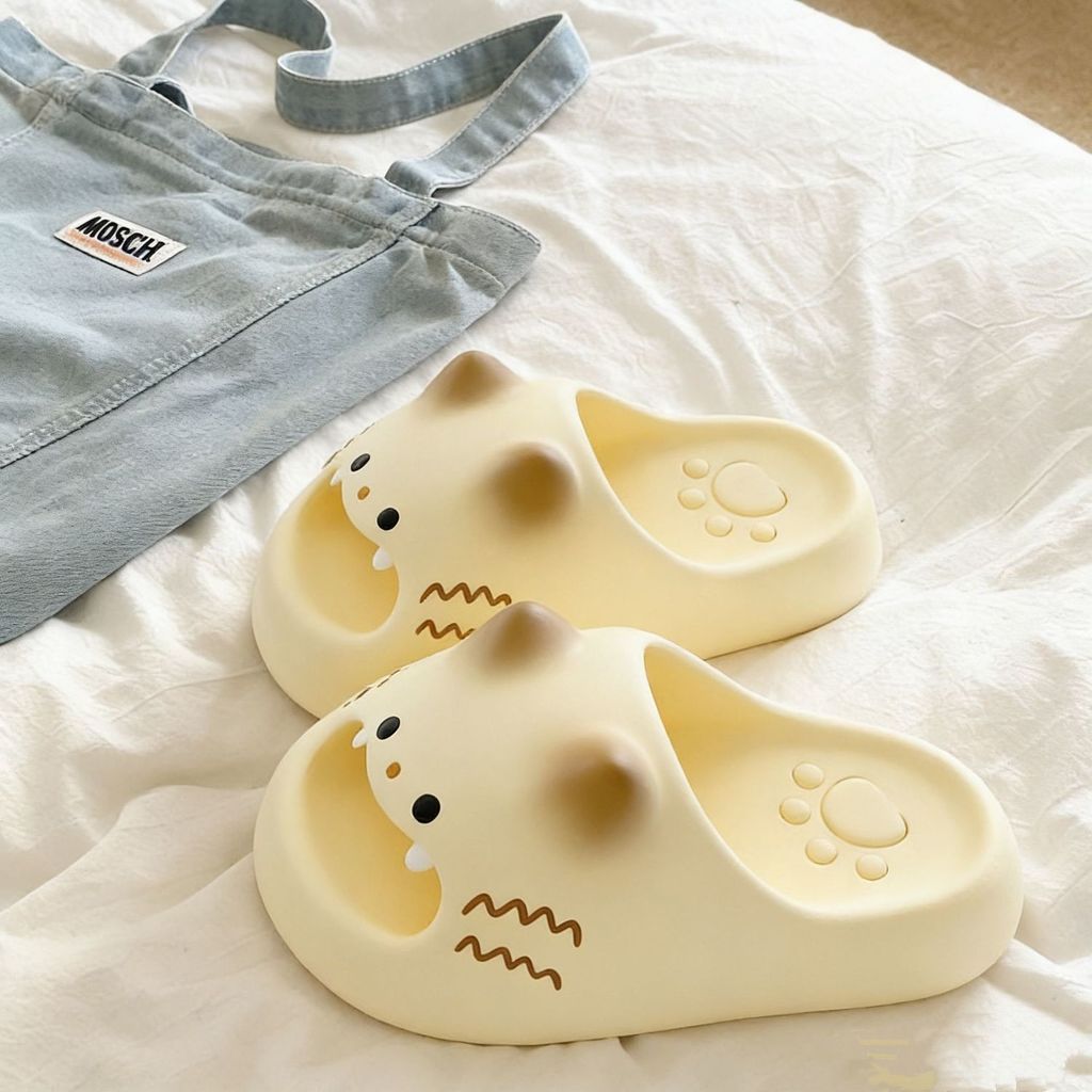 Slippers Tiger Tooth Cat Cute Fun Soft Comfortable Indoor Home Sandals for Men Women Casual