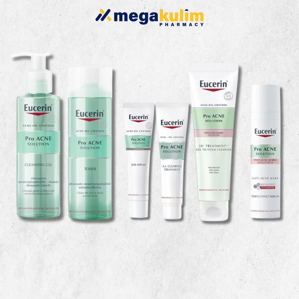 Eucerin Proacne Solution Range - Cleansing Gel/Toner/SOS Serum/AI Treatment Triple Effect Serum/Gel to Foam