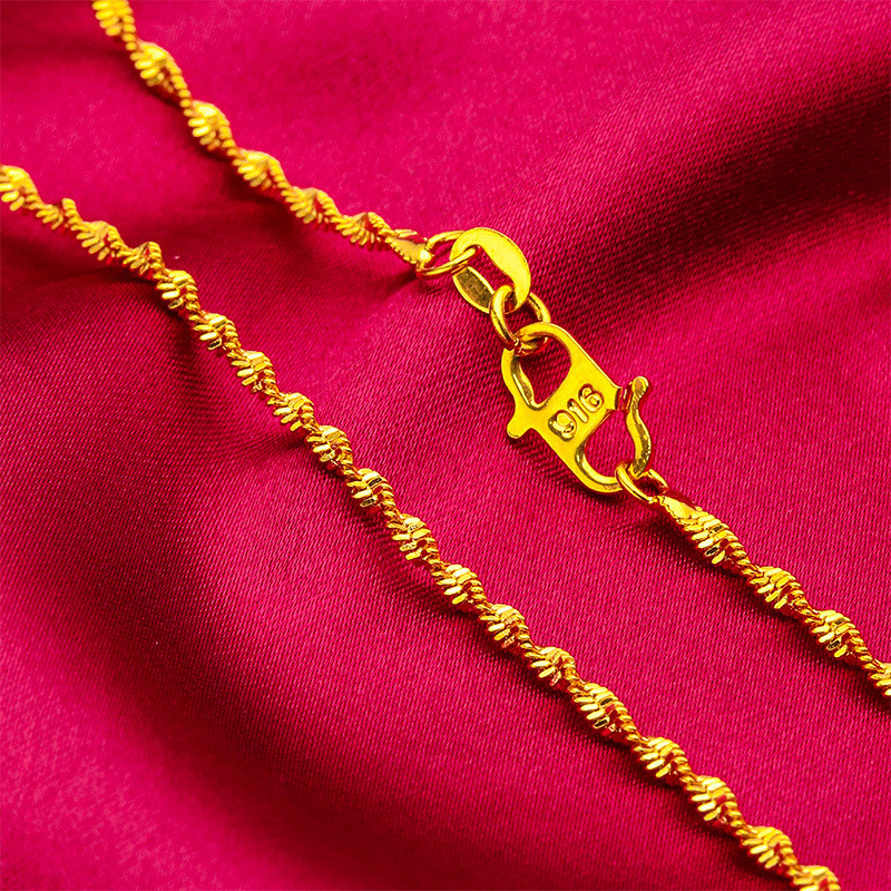 916 Rantai Leher Giler2 Gila Gila Padu bajet EMAS916 Water wave necklace 916 Gold