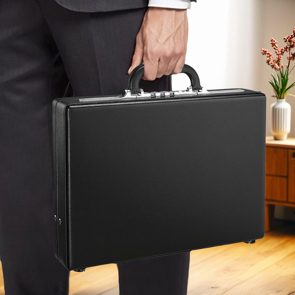 Leather Laptop Briefcase Small Travel Suitcase Business Commuter Case Government Conference Lawyer Cowhide