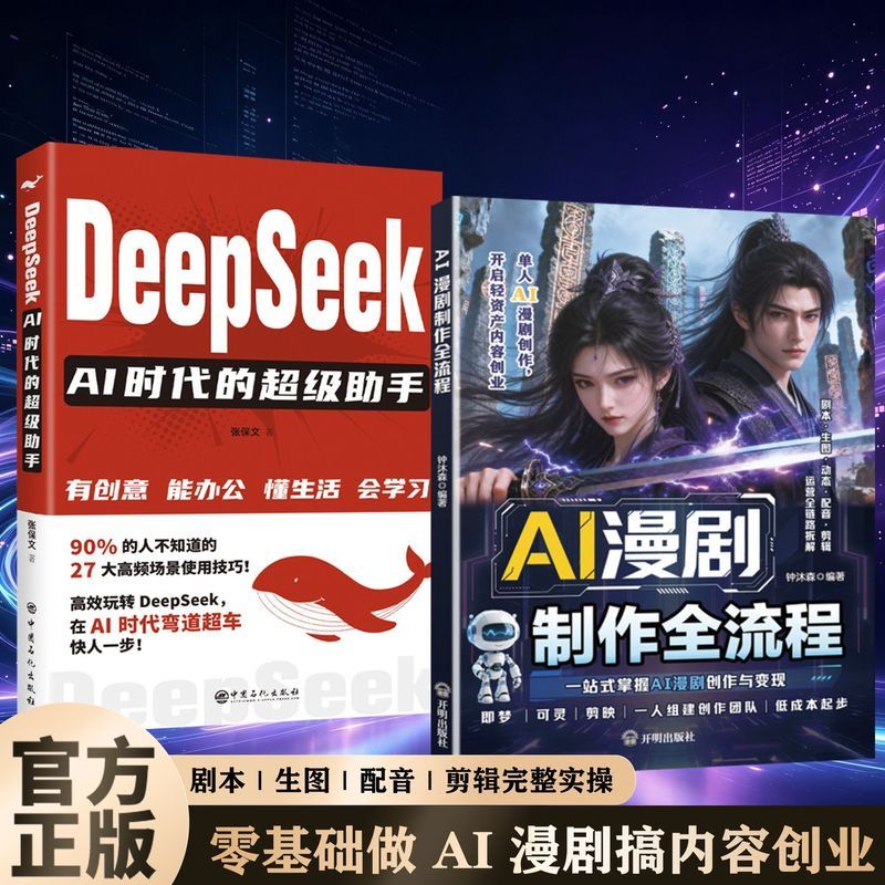 热卖中AI 漫剧制作全流程AI漫剧创作变现教程 单人做漫剧低成本创业书籍 Hot-selling AI comic production process: Tutorial on how to monetize AI comic creation. A book on low-cost entrepreneurship for one-person comic production