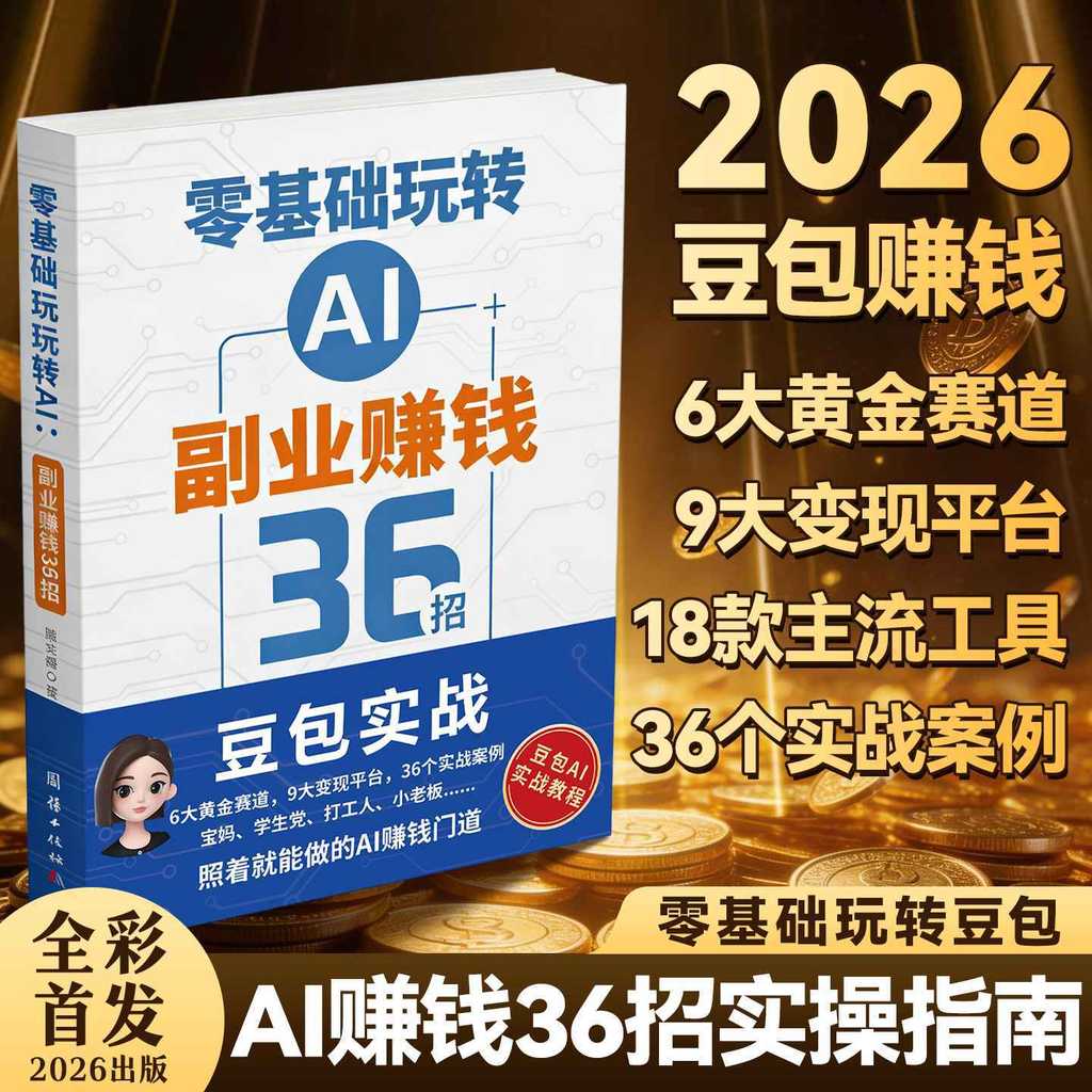 豆包书籍零基础玩转豆包AI赚钱招用AI赚钱方法新版AI书籍Bean bag books zero basic play bean bag AI to make moneyZH