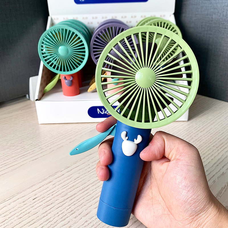 kipas mini bateri tahan lama mini kipas mini kipas aircond Color Matching Children's Toys Protective Mesh Cover Press Small Fan