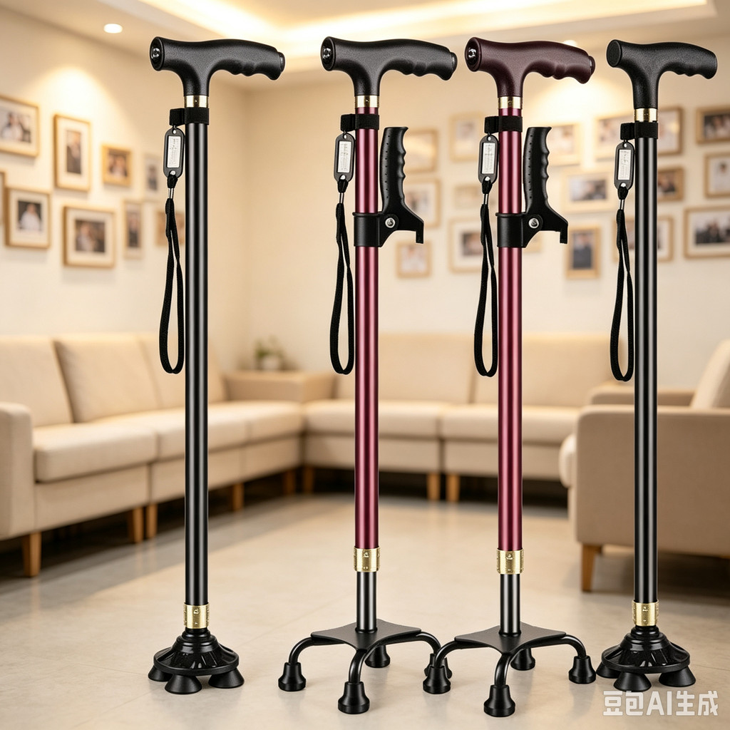 Elderly Crutches Shock-resistant Crutches Big Four-legged Cane、walking aid、walking cane、tongkat orang tua、tongkat lipat、 4 kaki、Foldable walking stick for elderly、tongkat kaki 4、拐杖椅子