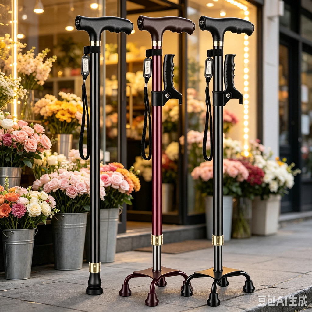 Elderly Crutches Shock-resistant Crutches Big Four-legged Cane、-*&***&&-*&-*&*&、walking aid、walking cane、tongkat orang tua、tongkat lipat、 4 kaki、Foldable walking stick for elderly、tongkat kaki 4、拐杖椅子
