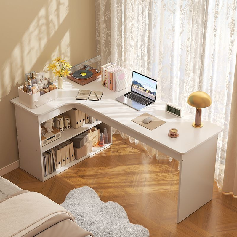 L Shape Corner Desk Computer Study Table with Bookshelf Meja Sudut Komputer Belajar Rak Buku 学习桌 电脑桌
