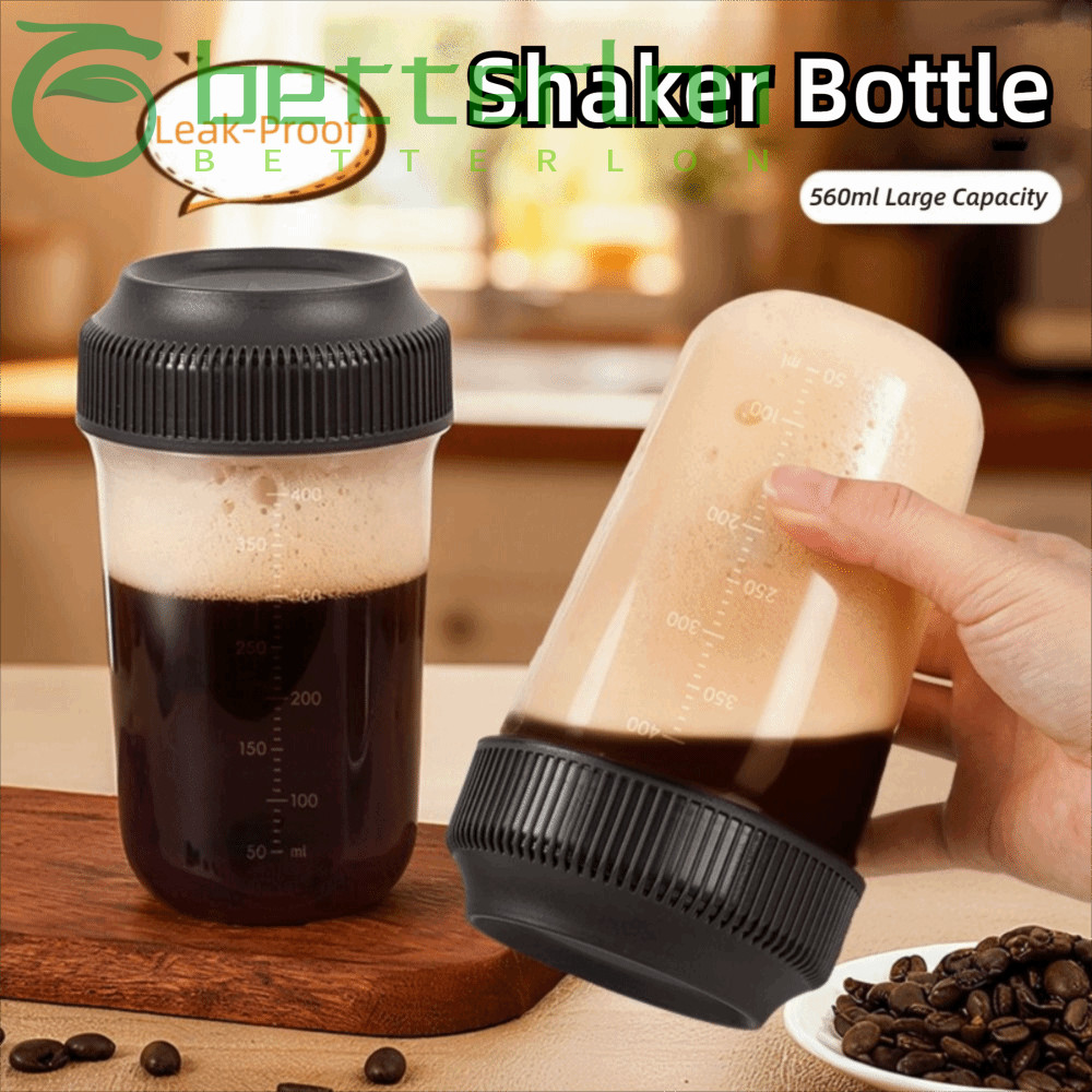 Better-Lontime Shaker Bottle, Plastic 560ml Tumbler, Multi-functional Leakproof with Sc…