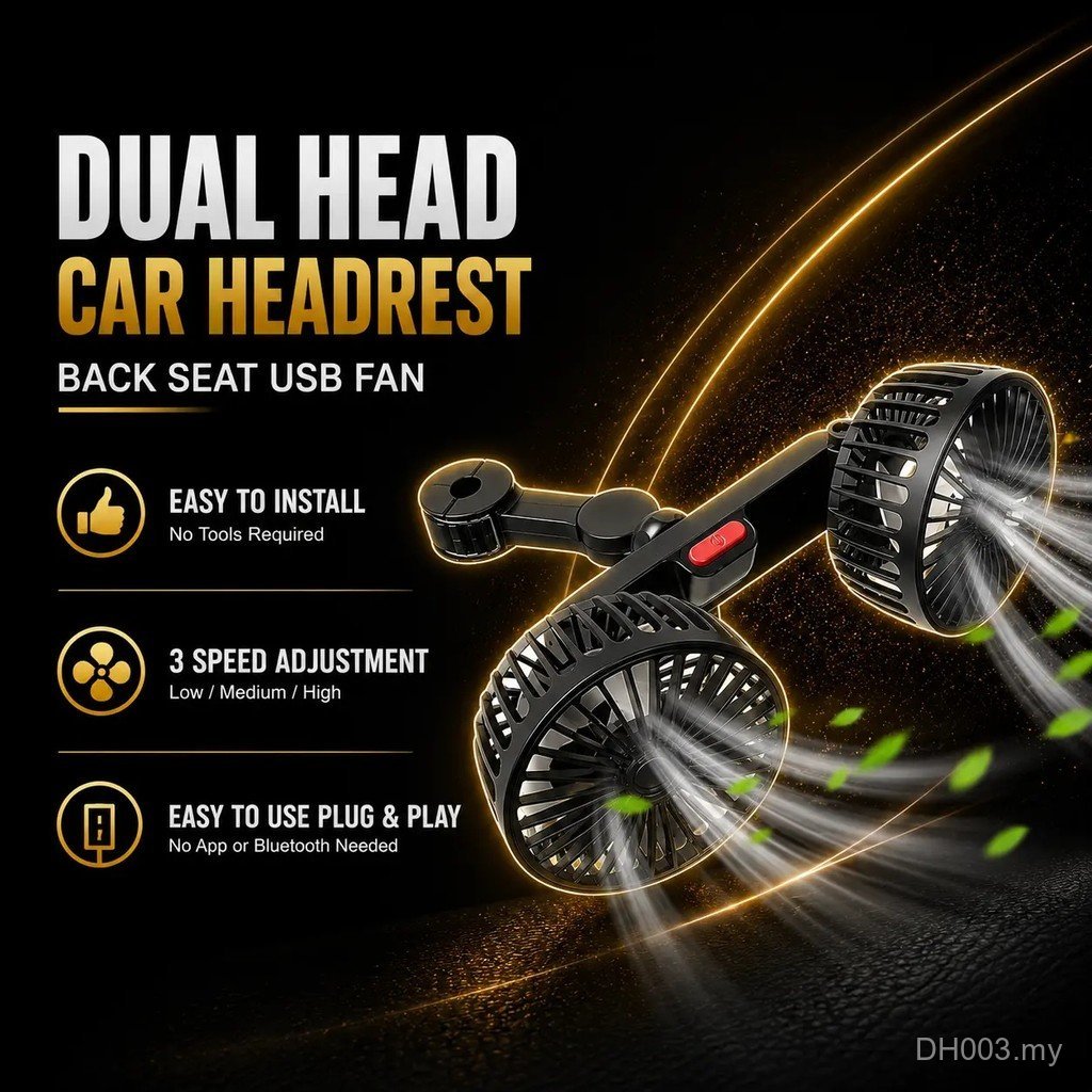 【FYP】360° Degree Usb Fan Car Fan Air Cooler Fan Kipas Mini Kereta Usb 12v 24v Fan Kipas Dalam Kereta Kipas USB Mini Fan Automotive Car