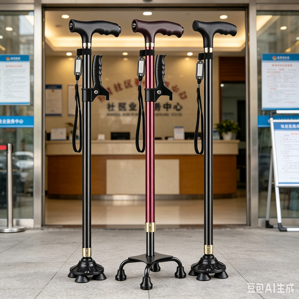 Elderly Crutches Shock-resistant Crutches Big Four-legged Cane、-*&***&&-&*&-&-*&-*&&&&*----、walking aid、walking cane、tongkat orang tua、tongkat lipat、 4 kaki、Foldable walking stick for elderly、tongkat kaki 4、拐杖椅子