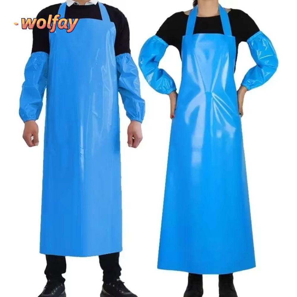 YOLANDA Kitchen Apron, Waterproof TPU Work Apron, Oil-proof with Sleeve Acid and Alkali Resistant Protective Clothing