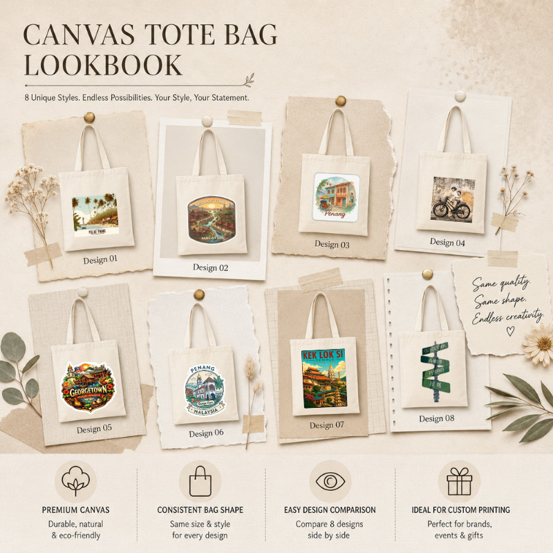 PULAU PINANG SERIES Limited Edition Canvas Tote Bag – Extra Spacious & Durable 2026