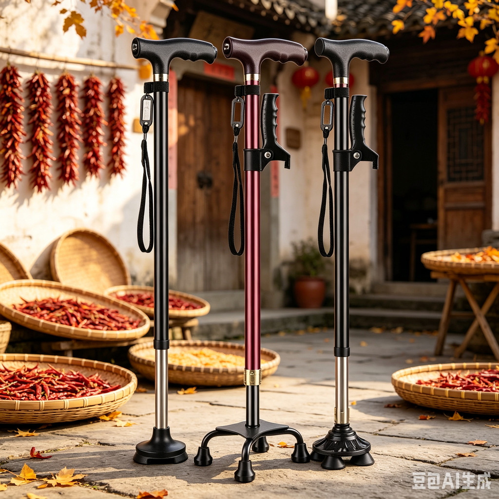 Elderly Crutches Shock-resistant Crutches Big Four-legged Cane、walking aid、walking cane、tongkat orang tua、tongkat lipat、 4 kaki、Foldable walking stick for elderly、tongkat kaki 4、拐杖椅子