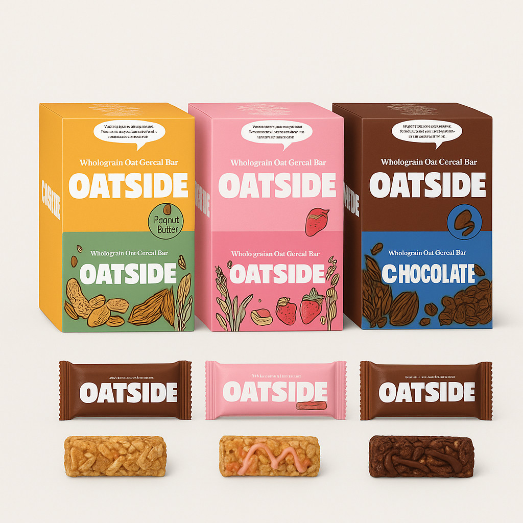 OATSIDE BAR BOX CONTENTS 12 MIX CEREAL WHOLEGRAIN CHOCOLATE BUTTER STRAWBERRY GRAIN OAT HEALTHY NUTRITION CLASSIC VITAMIN DIET HEALTHY DRINK FIT CHOCOLATE CHOCOLATE CEREAL