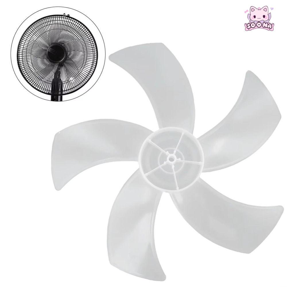 SOONA Fan Blade, Slow Noise Big Wind Five Blades Fan, Durable Plastic Leaf Floor Fan for Pedestal Fan Table Fan Wall Fan