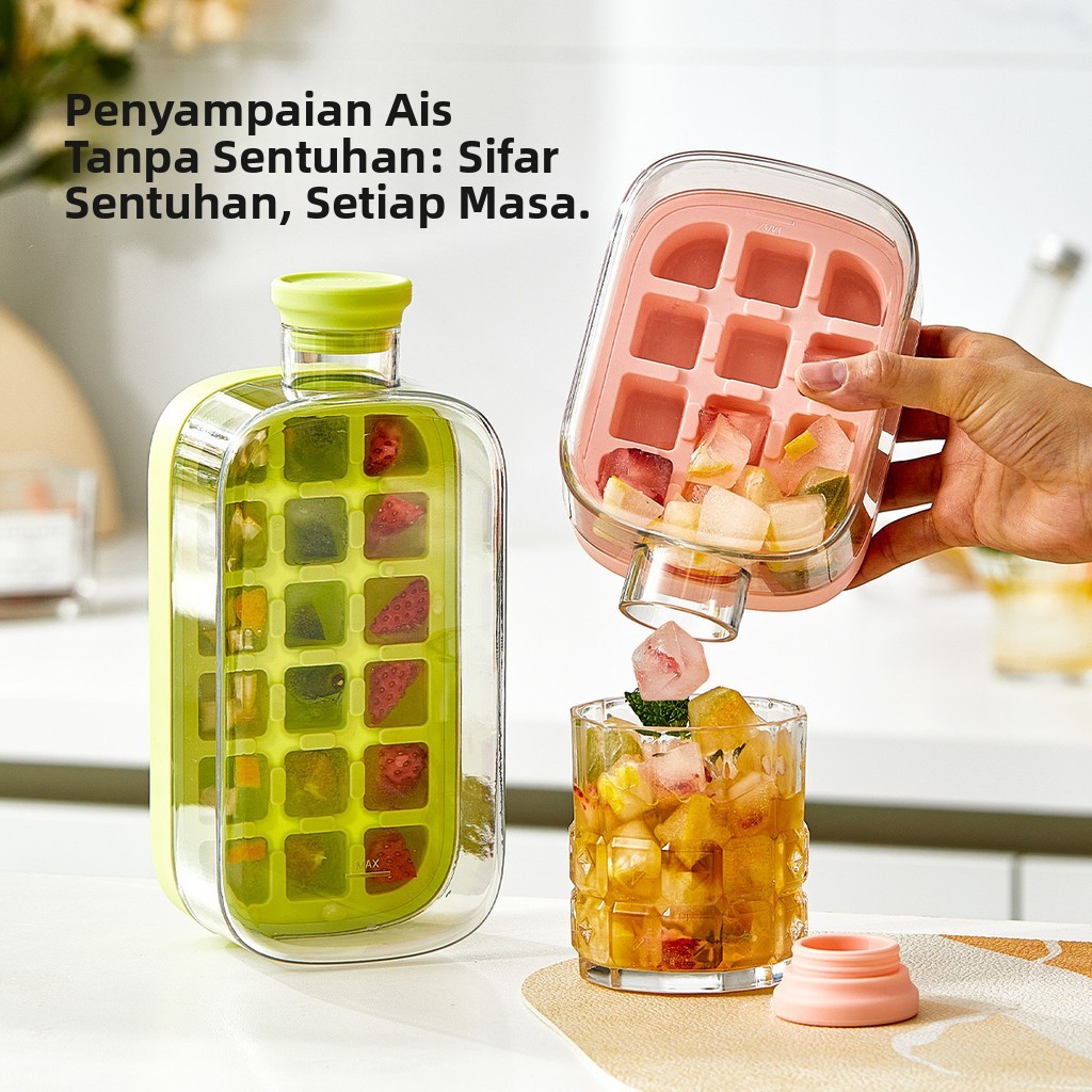 [Tersedia] [Ice Tray / Acuan Ais] COOL Press Ice Tray - Gred Makanan untuk Kegunaan Rumah, Isi dengan Air untuk Membekukan Kiub Ais, Pembuat Ais Mudah Alih untuk Luar - Dulang Ais Silikon | Silicone Ice Tray | Acuan Aiskrim | Ice Cube Tray | Pembuat Ais